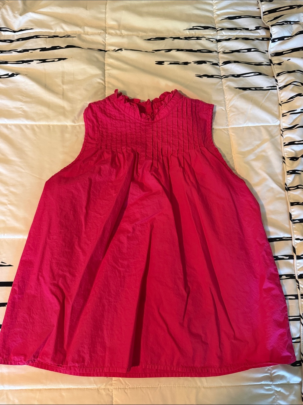 J Crew Sleeveless Hot Pink Smocked Yoke Top